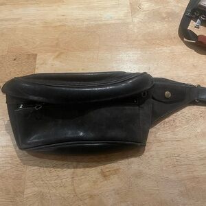 Coach vintage waist bag in dark grey leather